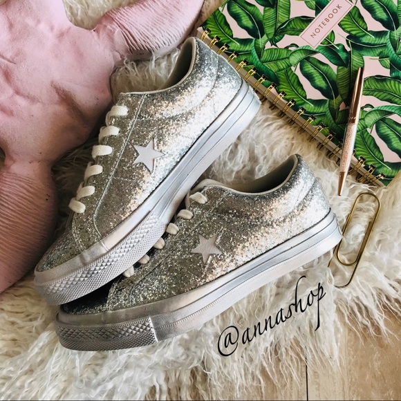 NWT Converse ID Custom Silver Glitter - Picture 3 of 8